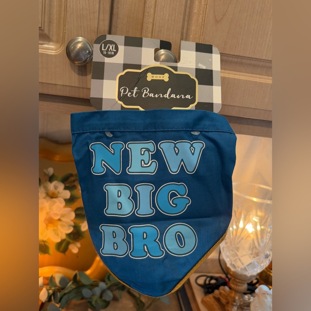 Woof Pet Bandana New Big Bro Size L/XL 15-18 in NWT Pregnancy Announcement